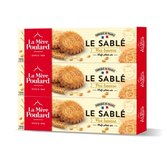 LA MÈRE POULARD Biscuits le sablé pur beurre 125g LOT DE 3