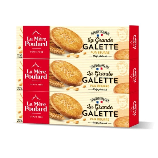 LA MERE POULARD Biscuits la grande galette lot de 3 boites de 135g