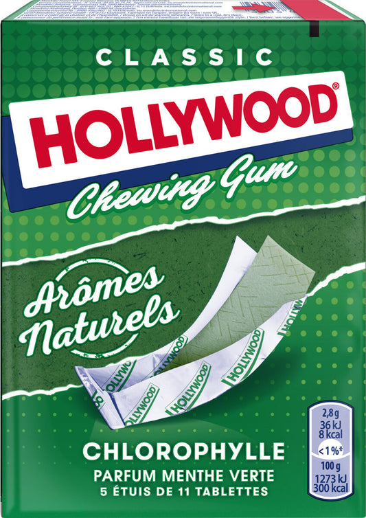 Chewing-gum à la chlorophylle parfum menthe verte HOLLYWOOD