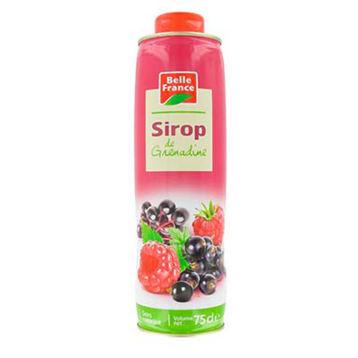 BELLE FRANCE SIROP GRENADINE 75CL - épicerie les 3 gourmets Boissons