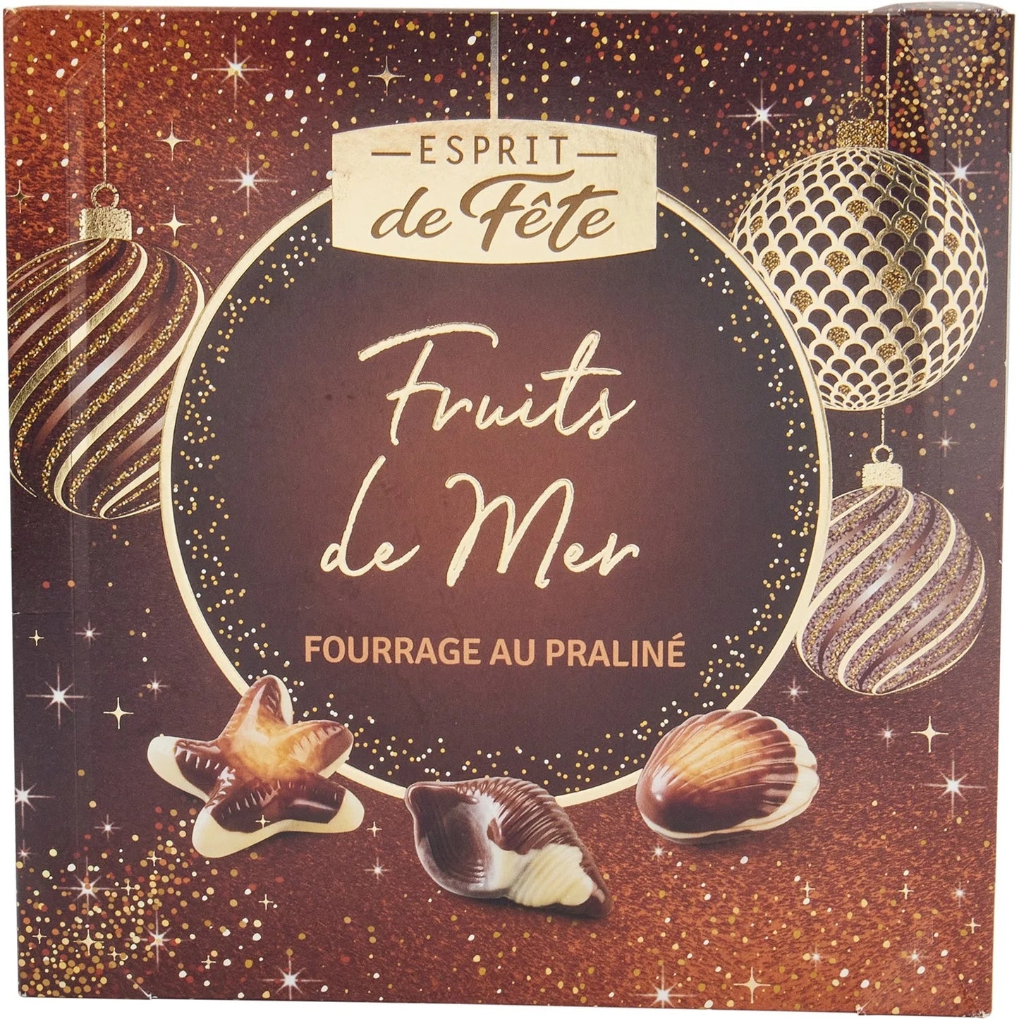 Assortiment de chocolats Fruits de Mer au praliné ESPRIT DE FETE  250G