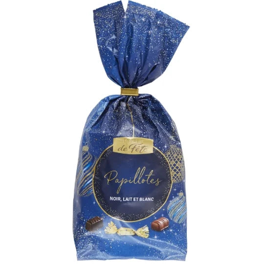 ESPRIT DE FETE Chocolat papillotes noir, lait et blanc 350G