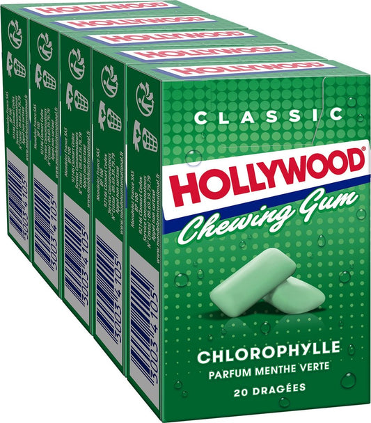 Hollywood Green Fresh Chewing-gum Menthe Verte sans sucres 70g