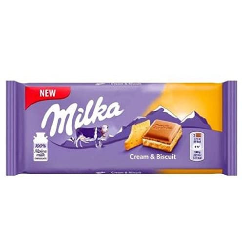 Milka Cream & Biscuit Chocolate Bar 100 g