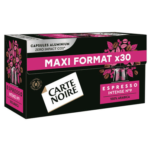 Carte Noire Capsules Espresso Intense N°9 x30 MAXI FORMAT - épicerie les 3 gourmets Cafés, Thés et Boissons Chaudes