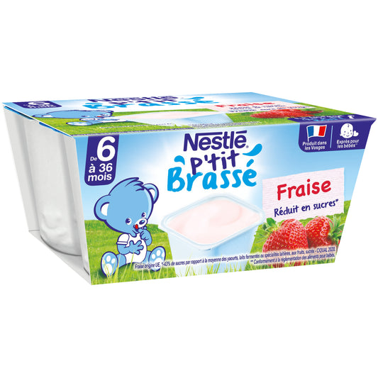 Desserts bébé 6+ mois, fraise NESTLE P'TIT BRASSE