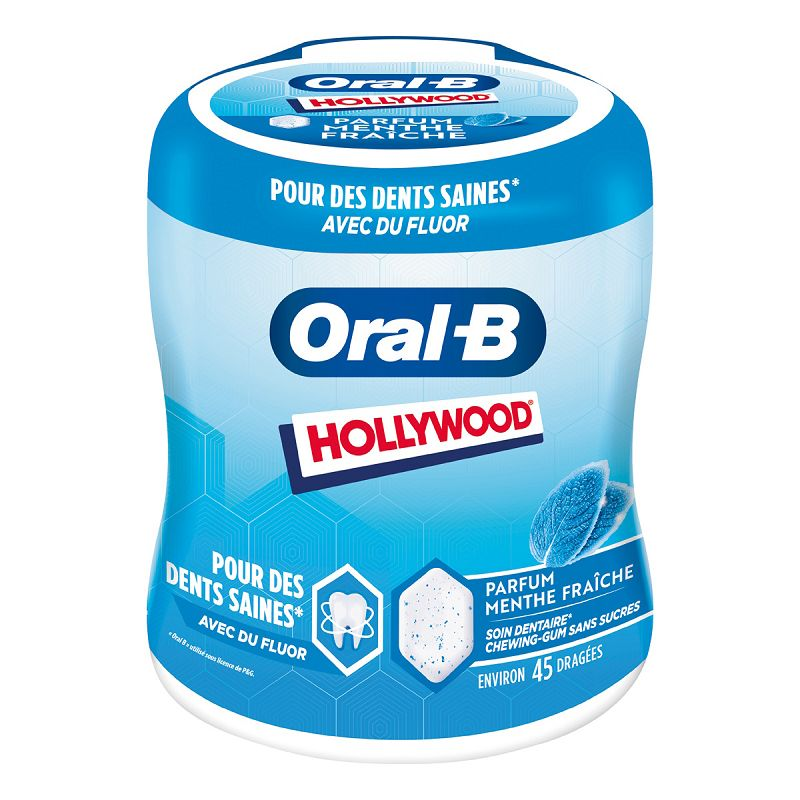 Chewing-gum à la menthe verte Oral-B HOLLYWOOD soins dentaires avec du fluor