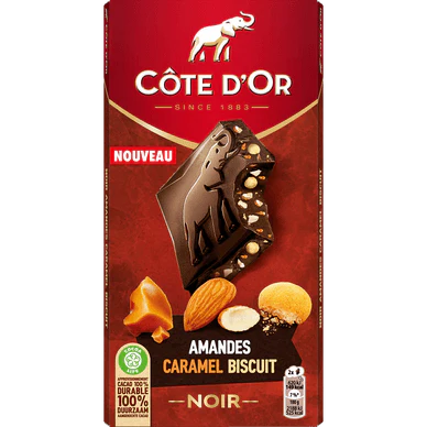 Cote D'Or Ultra Gourmand chocolat noir amandes caramel biscuit - 170gr