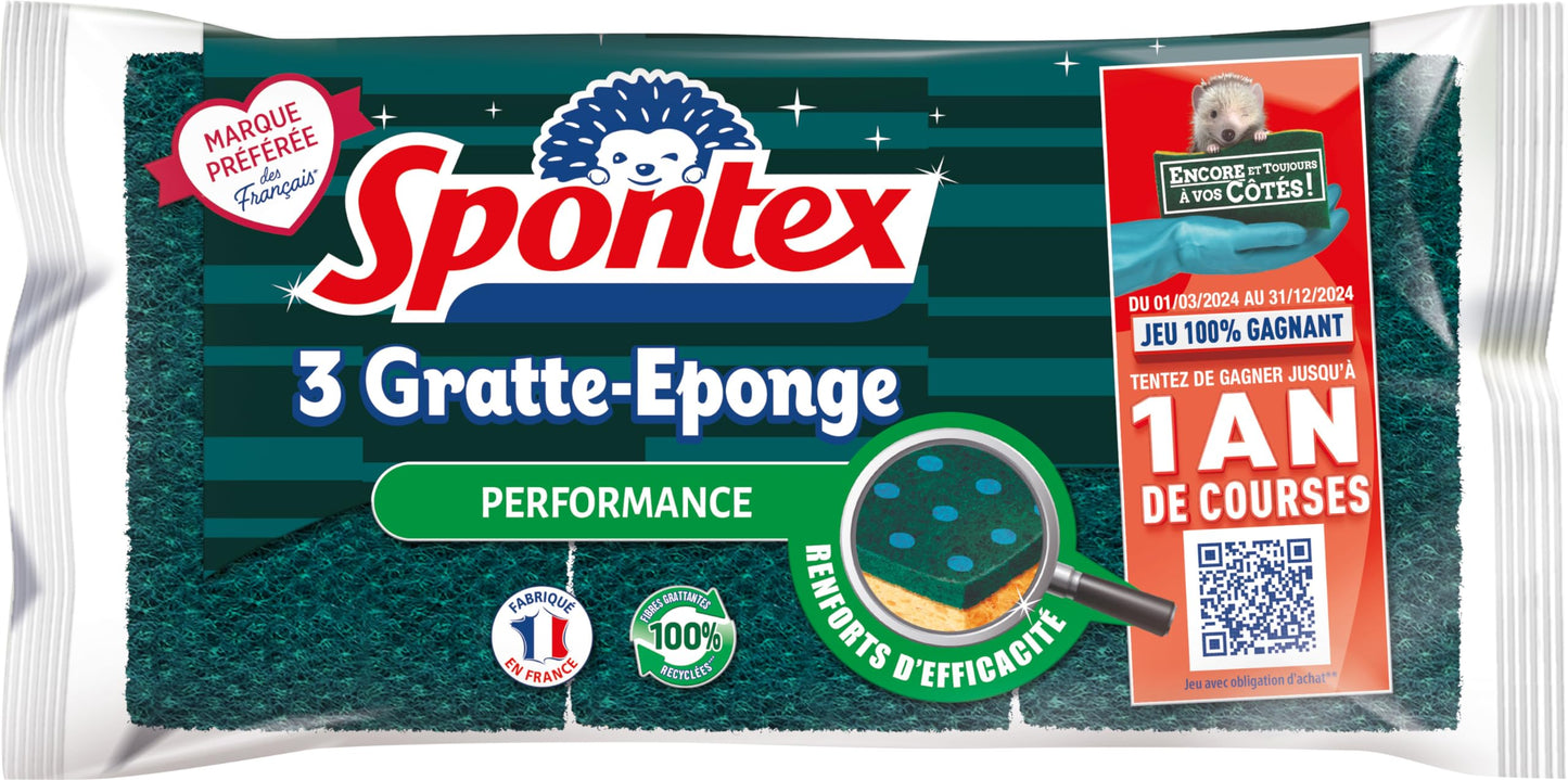 Spontex Eponges Végétales 3 Gratounettes