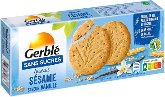 GERBLE SABLES SESAME VANILLE SANS SUCRE 132G