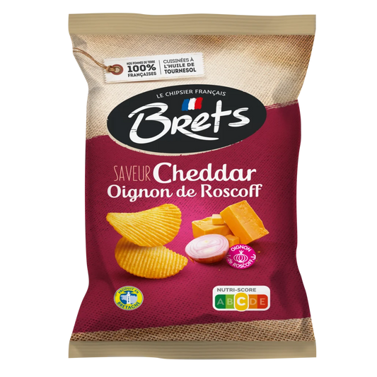 CHIPS BRETS ONDULÉES 
SAVEUR CHEDDAR OIGNONS DE ROSCOFF 125 g