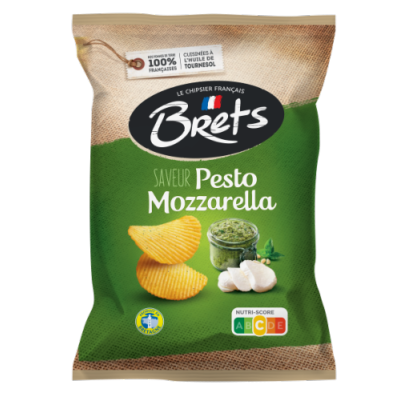 BRETS Chips ondulées saveur pesto mozzarella 125g