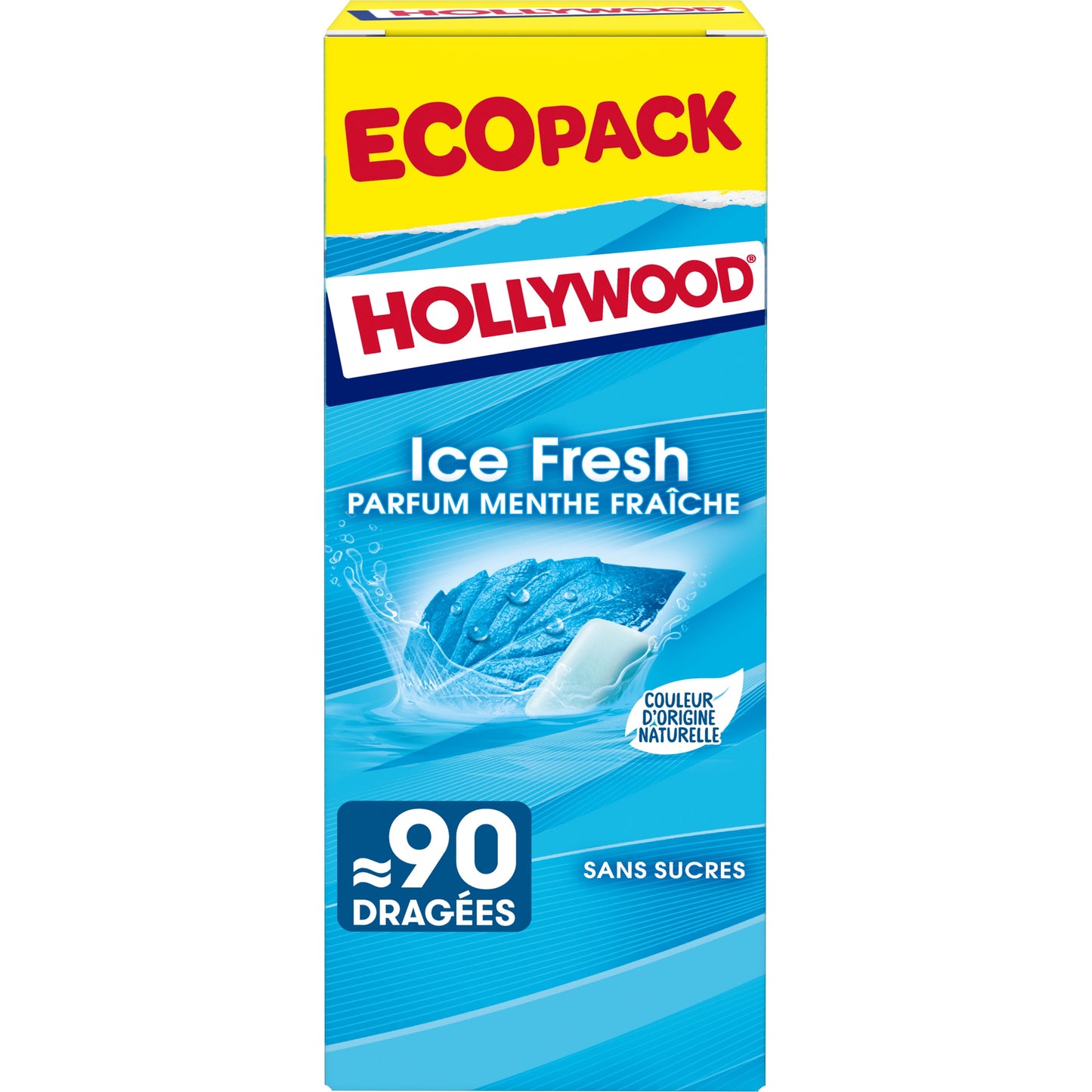 Chewing-gum parfum menthe fraîche sans sucres Ice Fresh HOLLYWOOD