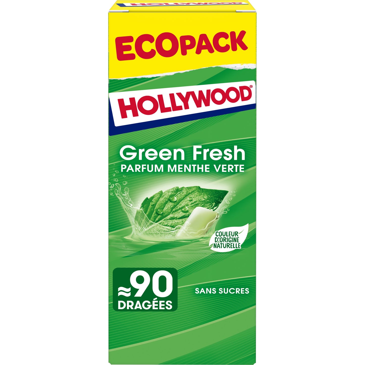 Chewing-gum parfum menthe verte sans sucres Green Fresh HOLLYWOOD