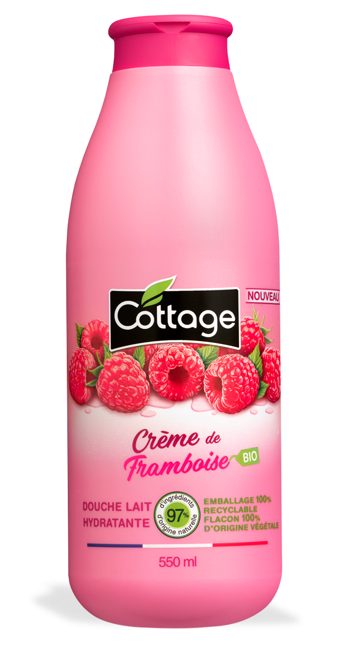 Cottage CRÈME DE FRAMBOISE Douche Lait Hydratante 97% d’ingrédients d’origine naturelle*
550 ml