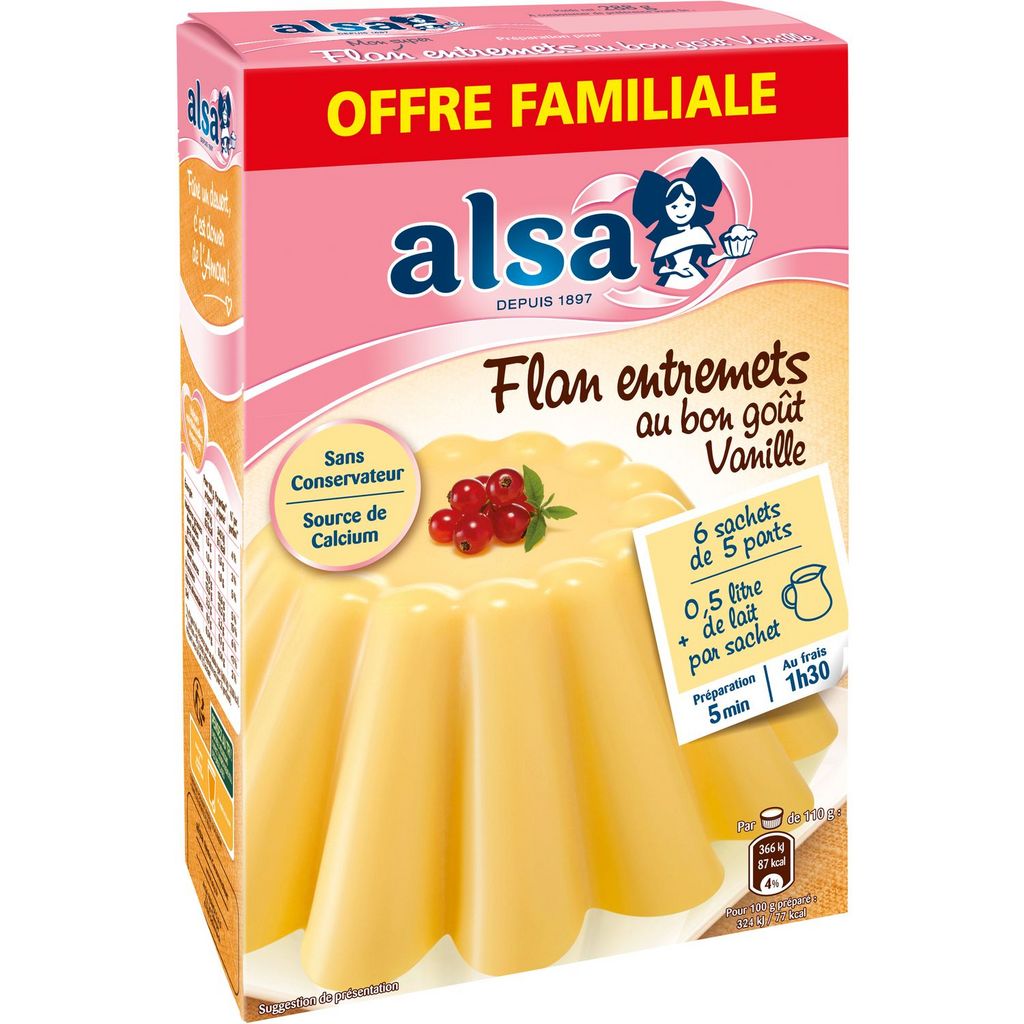 Alsa Entremets Flan  Vanille 4 Sachets