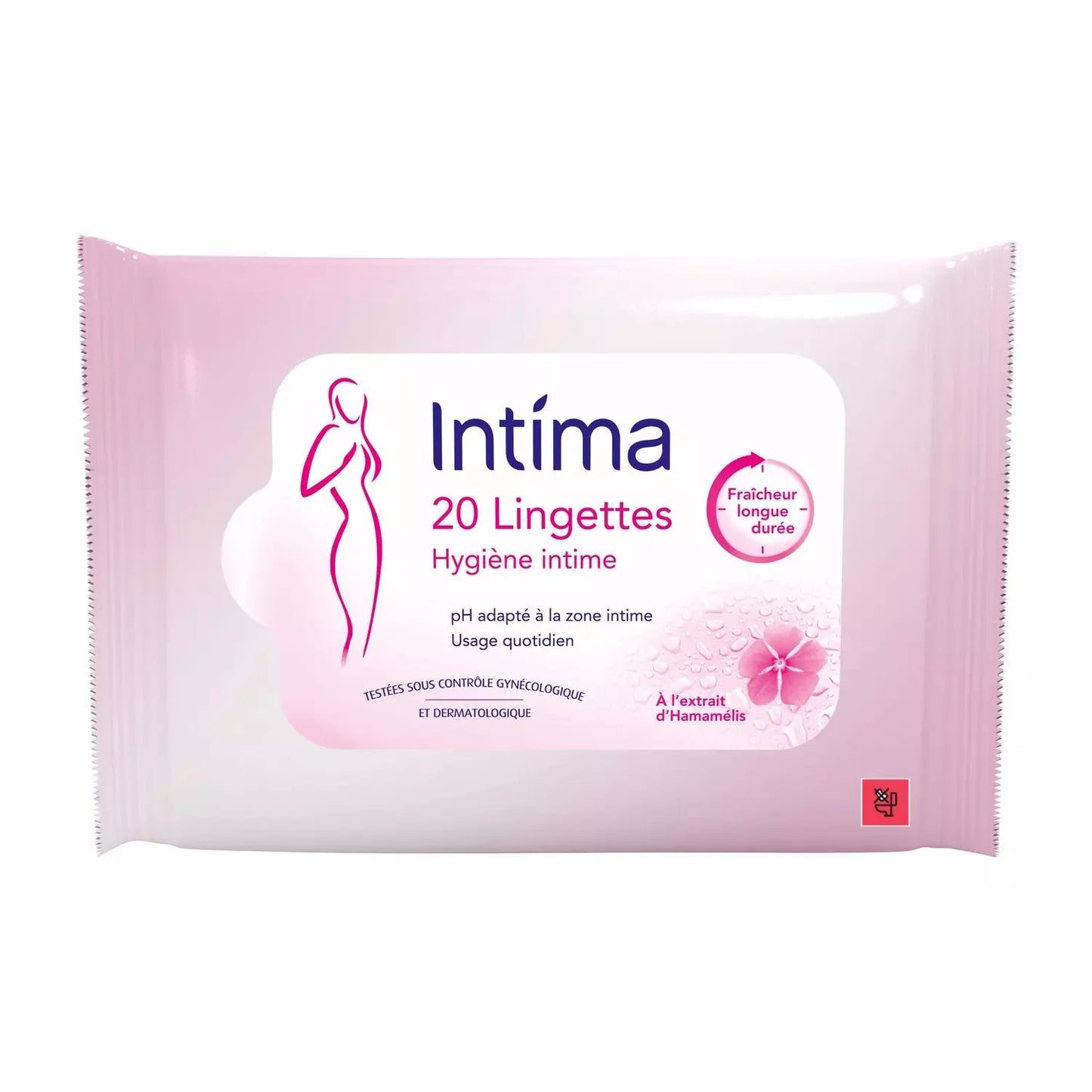 INTIMA Lingettes hygiène intime fraîcheur longue durée à l'extrait d'hamamélis