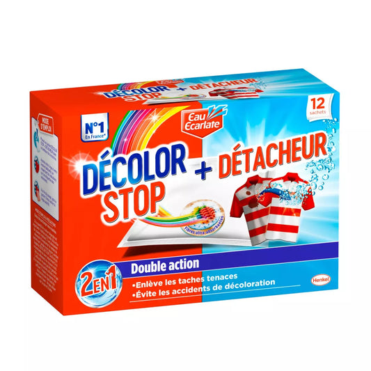 Décolor Stop  + Detacheur 12  Lingettes 2 en 1