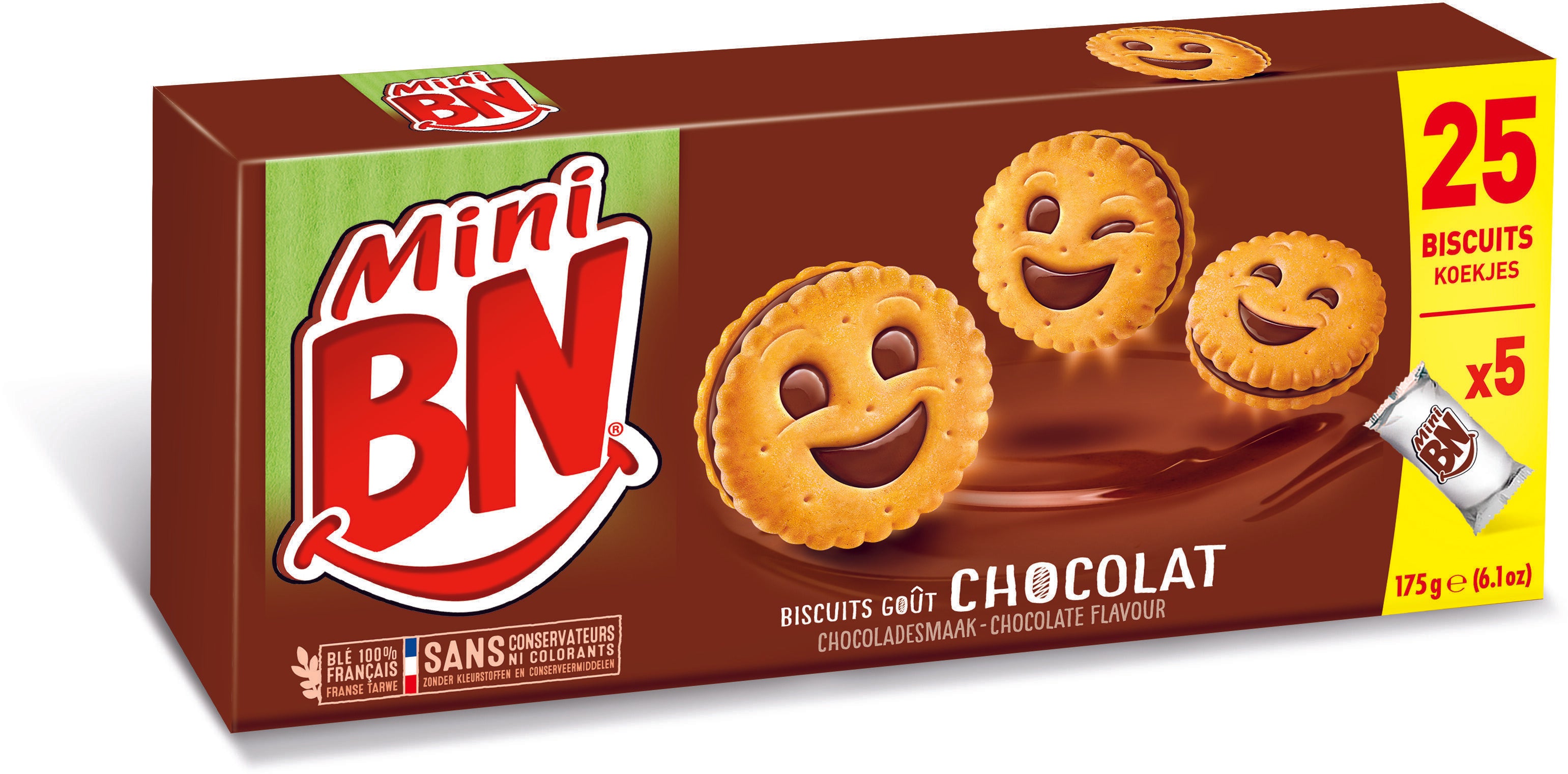 Mini BN Biscuits Fourrés Goût Chocolat 175g – épicerie Les 3 Gourmets