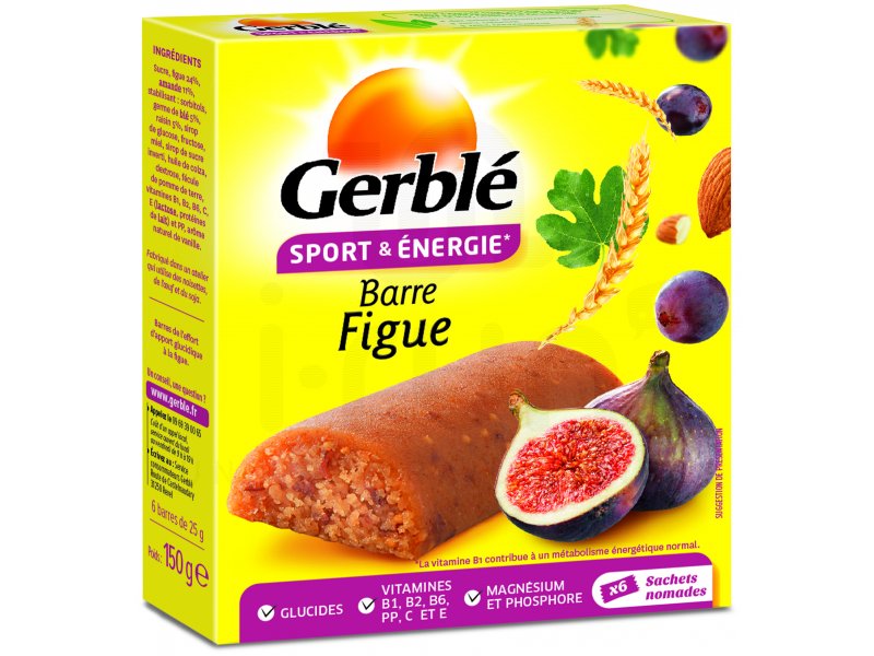 GERBLE Barres Figue 4 x 6 150G - épicerie les 3 gourmets chips-et-aperitifs