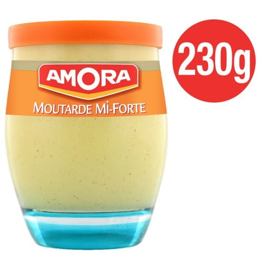 AMORA Moutarde mi-forte  bocal en verre de 230 g