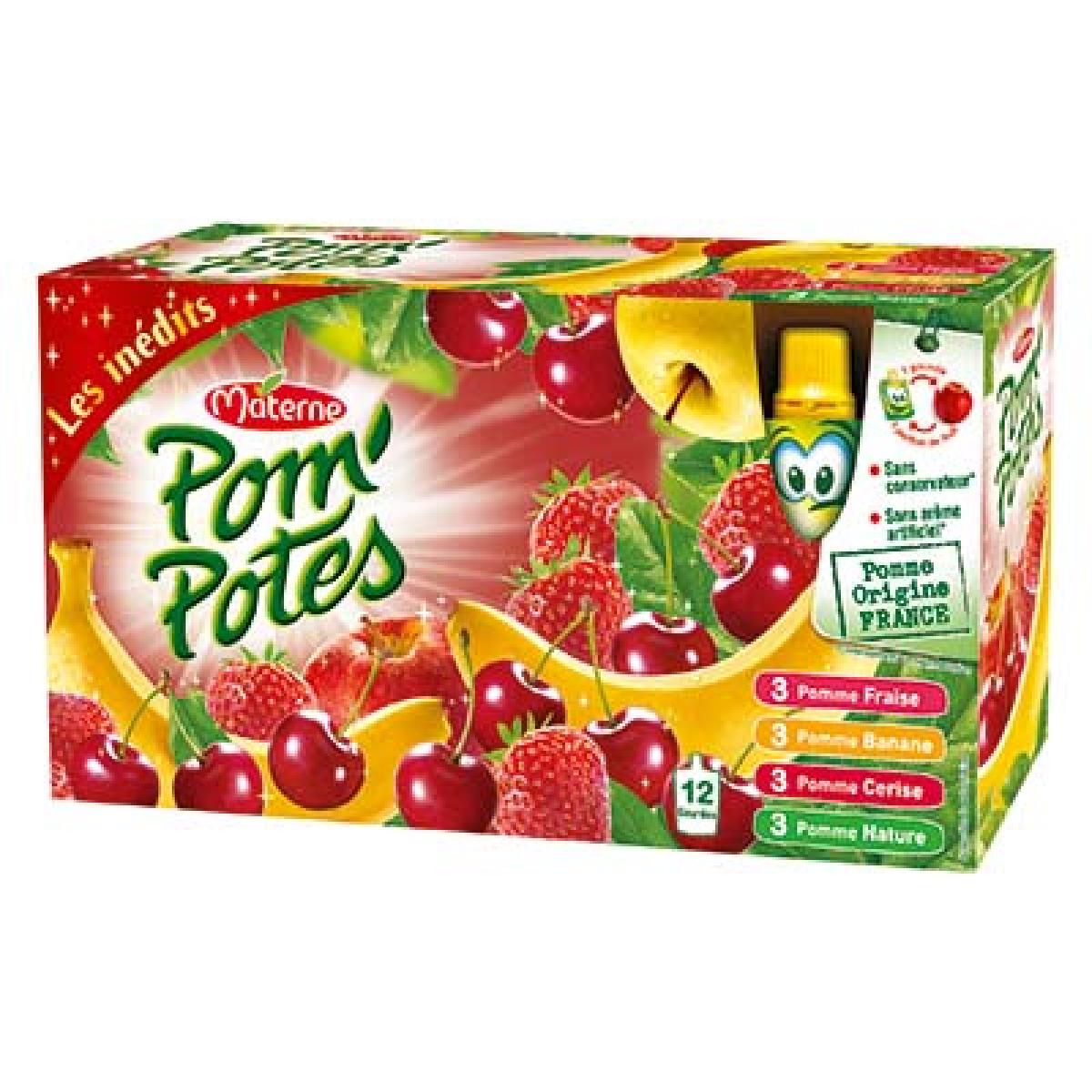 MATERNE Pompotes multivariété fruits rouges - 12x90 g