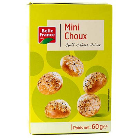 Belle France  Mini Choux goût Chèvre Poivre 60 g