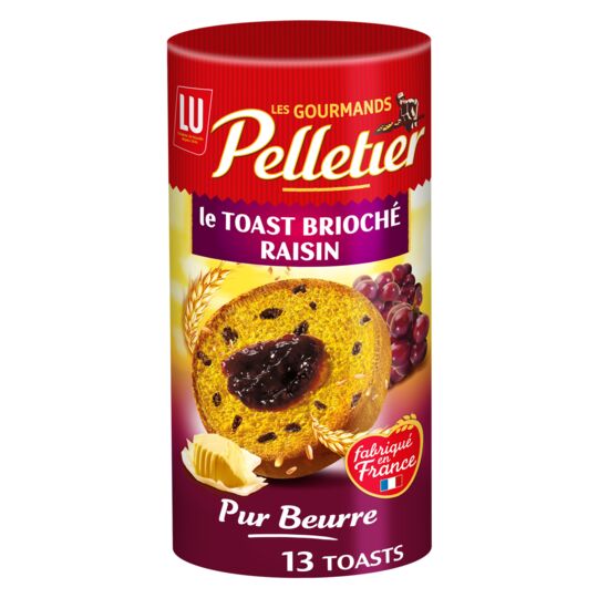 PELLETIER Toasts Briochés Aux Raisins 175 G.