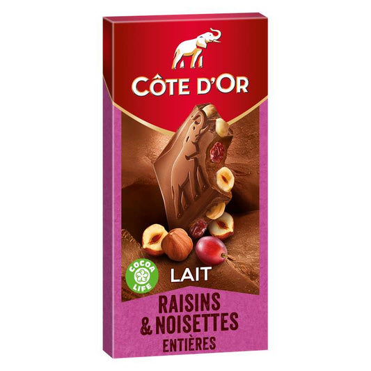 COTE D'OR Bloc Raisin Noisettes 180g 