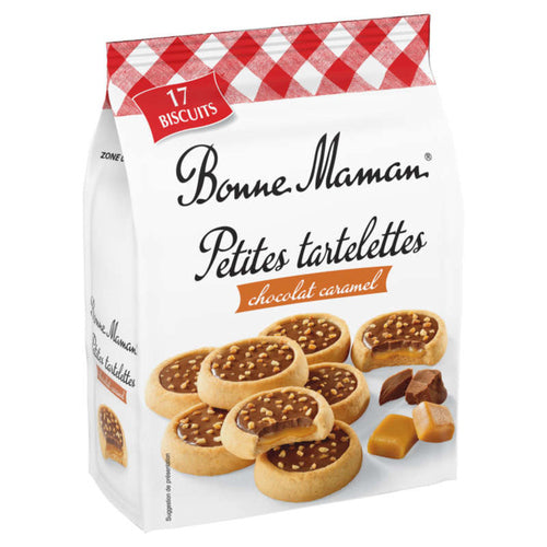 Biscuits petites tartelettes chocolat caramel BONNE MAMAN 250 G - épicerie les 3 gourmets biscuits-et-gateaux