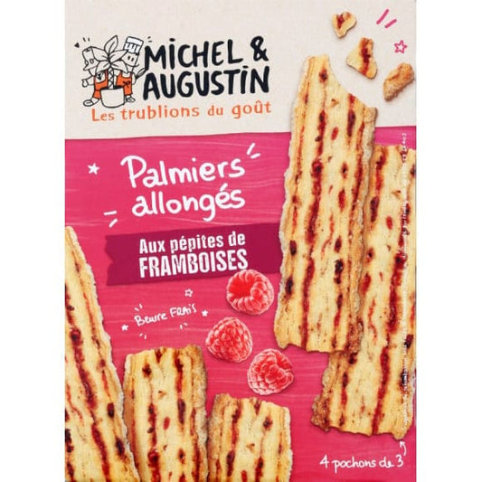 MICHEL ET AUGUSTIN Palmiers allongés pur beurre aux framboises 120g