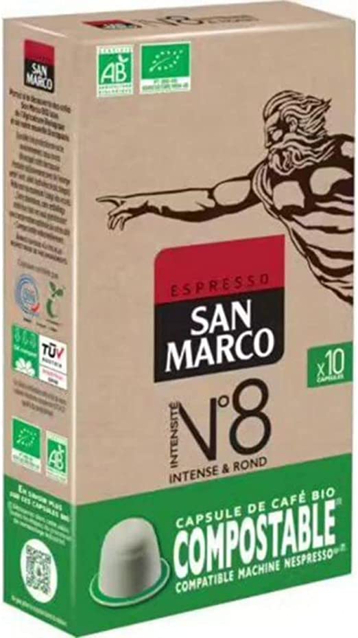 San Marco café Espresso n°8 Compatible nespresso Bio 10 capsules