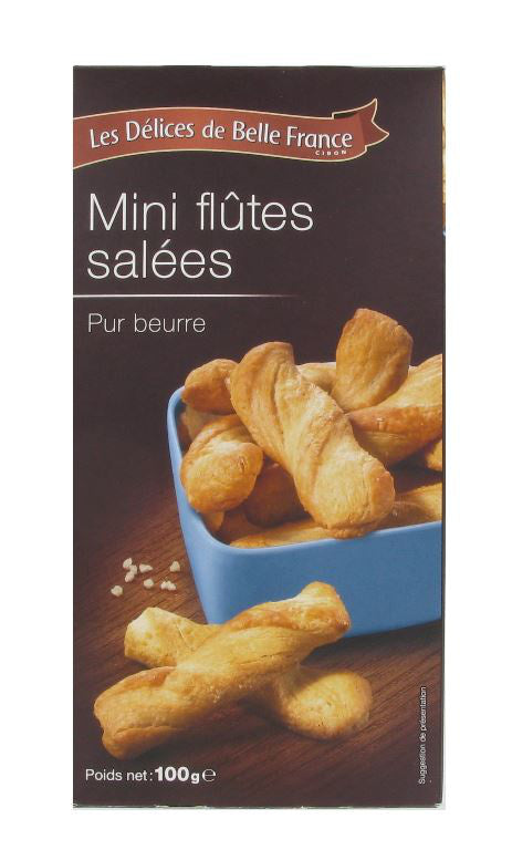 MINI FLUTE FEUILLETÉE SALÉE les Delice de Belle France 100 G - épicerie les 3 gourmets biscottes-tartinades-de-pain-grille-cereales-et-barres-de-cereales