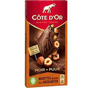 COTE D'OR Bloc  Noir Noisettes 180g  - épicerie les 3 gourmets Chocolat 