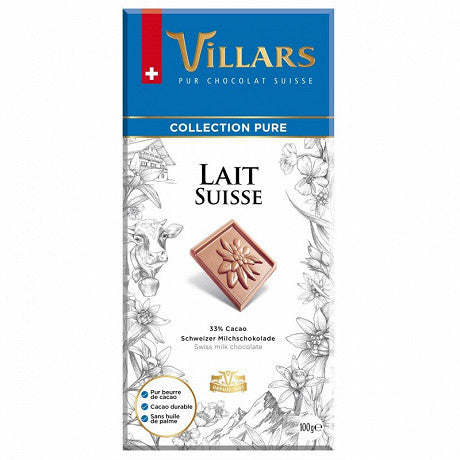 VILLARS Tablette Dégustation Chocolat Au Lait Suisse 100 G