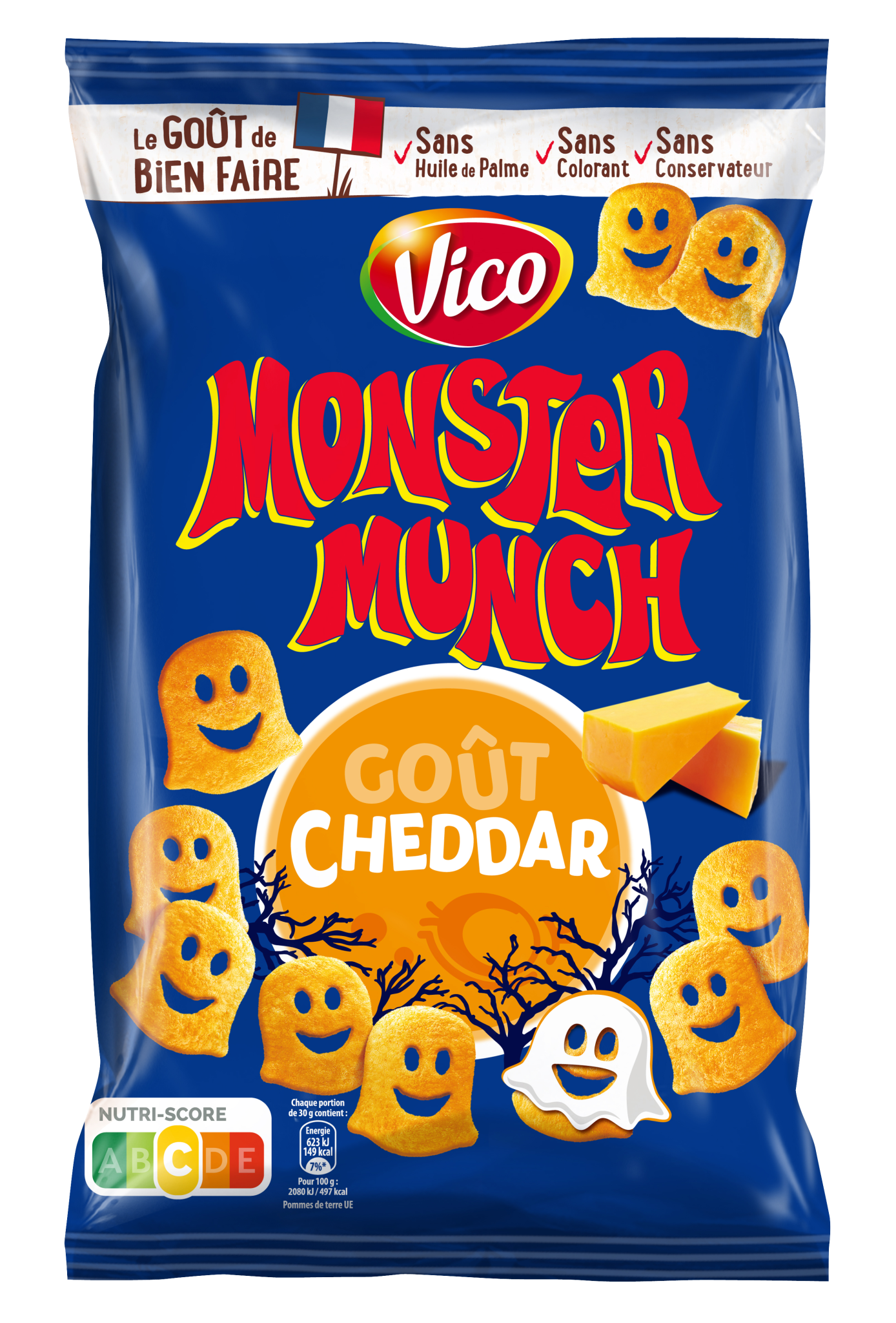 MONSTER MUNCH Biscuits soufflés goût  fromage Cheddar 85g