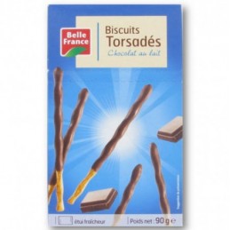 BISCUITS TORSADES CHOCO LAIT 90G BELLE FRANCE