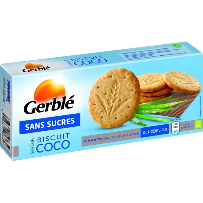 Biscuits Gerblé à la saveur de noix de coco sans sucre ajouté 132 g