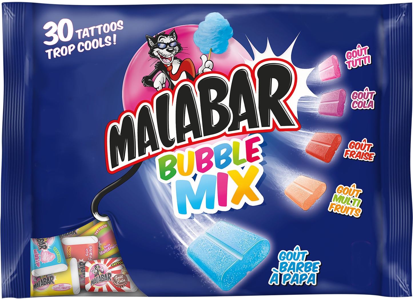 Malabar Bubble Mix Chewing-Gum 214g - épicerie les 3 gourmets bonbons