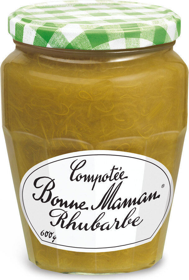 Compote rhubarbe BONNE MAMAN 600g - épicerie les 3 gourmets confitures-compotes-et-cremes