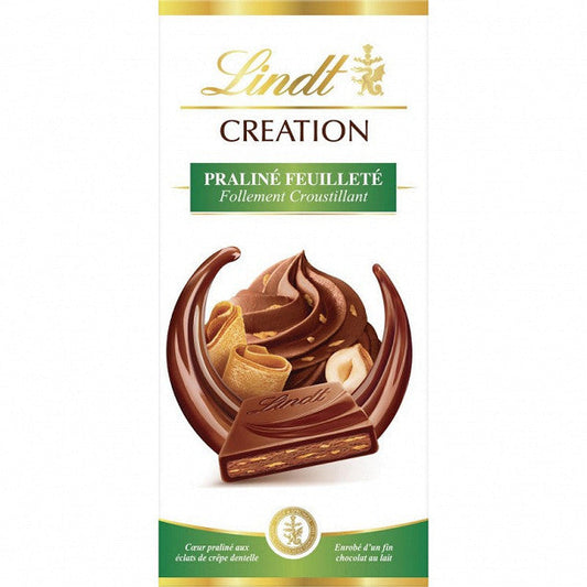 LINDT Création Lait Praliné Feuilleté 150g