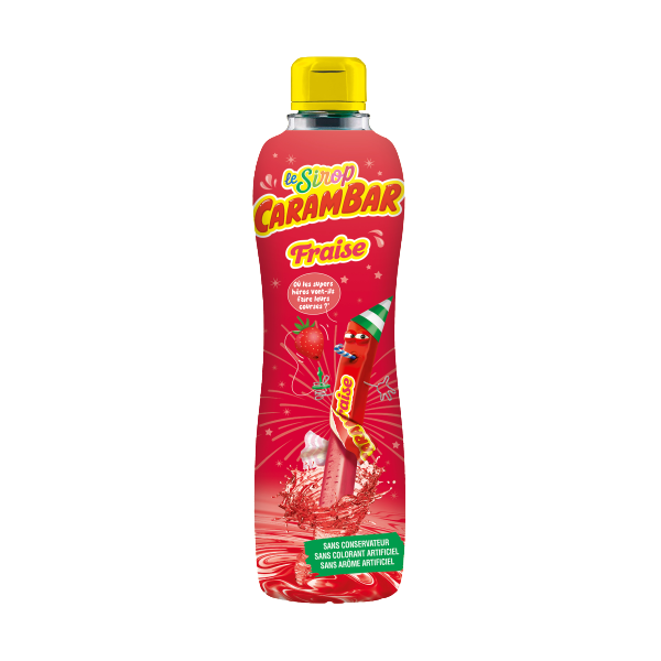 Sirop Carambar Fraise 75 cl - épicerie les 3 gourmets Boissons