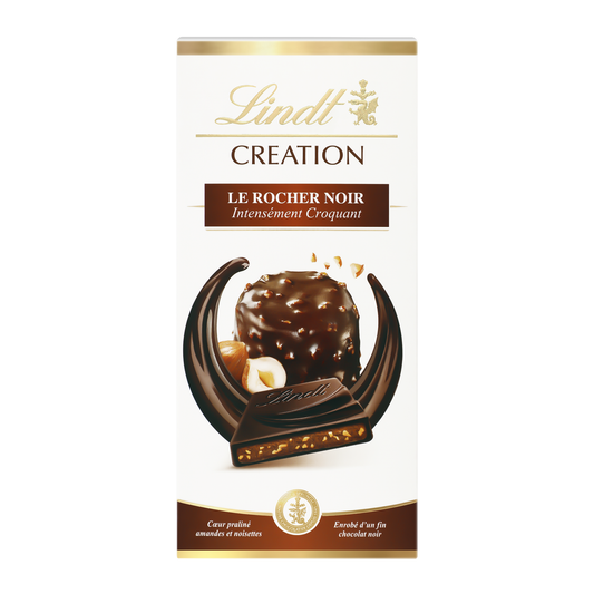 LINDT Création tablette de chocolat noir rocher noir 150 G