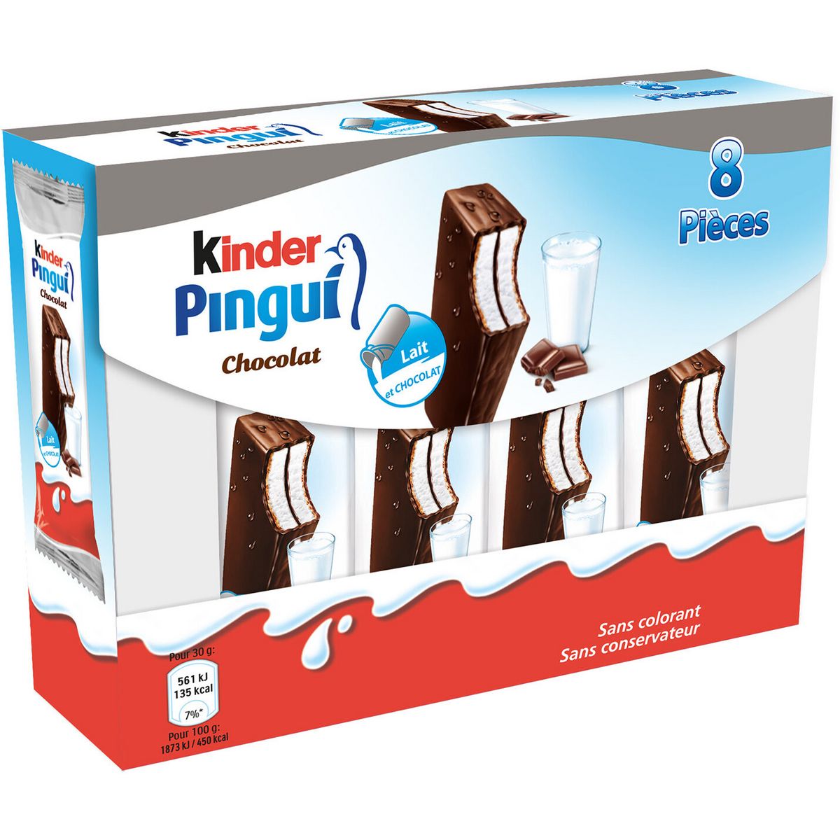 Kinder Pingui 8 Pièces - épicerie les 3 gourmets biscuits-et-gateaux