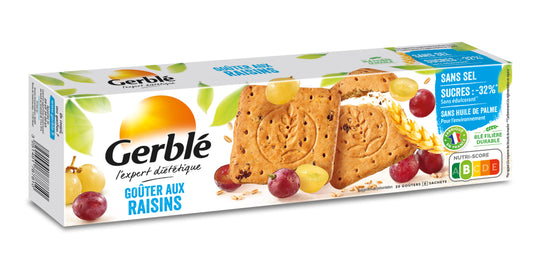 GERBLE Biscuits aux raisins  moins de sucres 360g