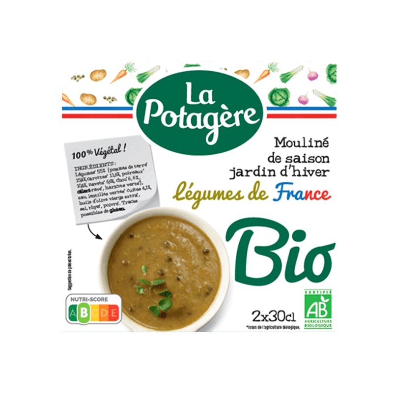 LA POTAGERE Mouliné de saison bio jardin d'hiver légumes de France 2x30cl