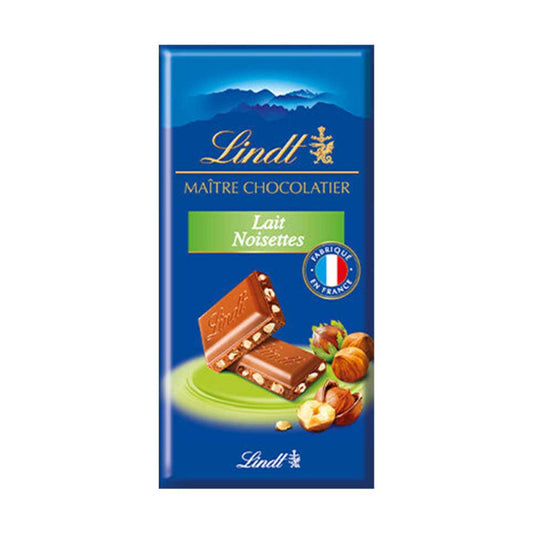 Lindt Tablette de chocolat au lait noisettes 110g