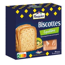 PASQUIER Biscottes équilibre sans sel et sans sucres ajoutés 2x18 biscottes 300g