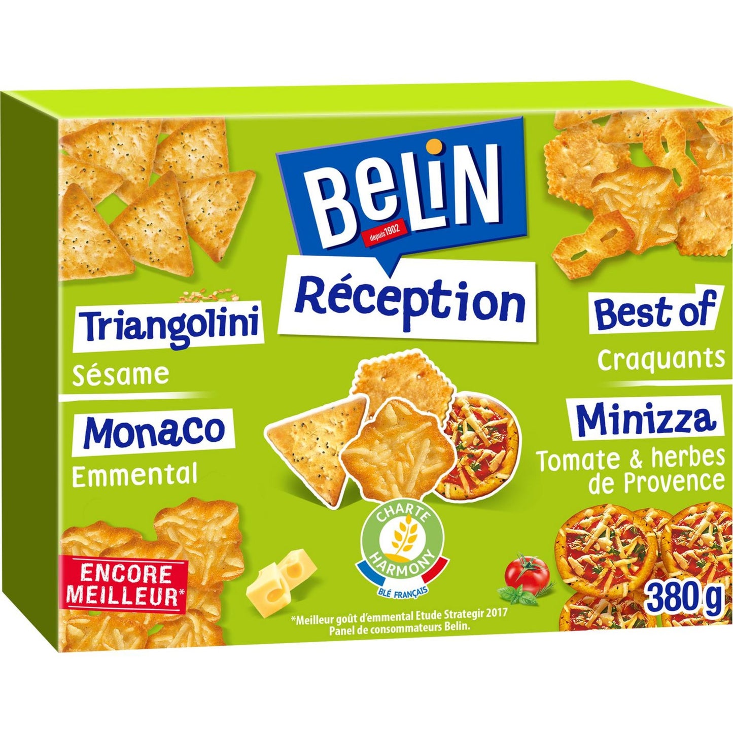 BELIN Boite réception assortiment triangolini monaco minizza et best of 380g