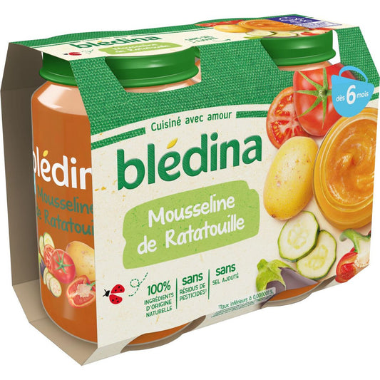 BLEDINA Petit pot mousseline de ratatouille dès 6 mois 2x200g